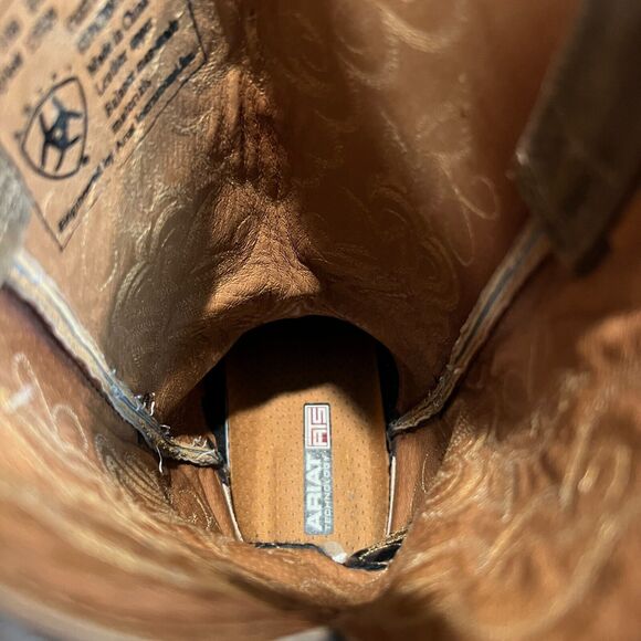 Ariat Women’s Heritage Western 15729 Cowgirl J-Toe Mid-Calf Boots, Tan, Sz 10B - Picture 7 of 11